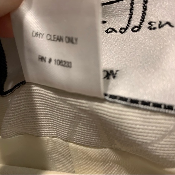 Vintage Mary McFadden Ivory Textured Blazer Rhinestone Buttons Sz 12 - Picture 11 of 11